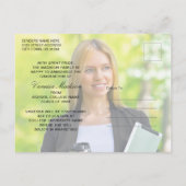 Modern | Elegant Script Forest Olive Green 2 Foto Briefkaart (Achterkant)