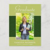 Modern | Elegant Script Forest Olive Green 2 Foto Briefkaart (Voorkant)