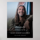 Modern Elegant Script Foto Begrafenis Welkomstbord Poster (Voorkant)