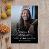 Modern Elegant Script Foto Begrafenis Welkomstbord Poster