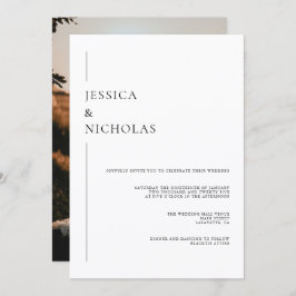 Modern Elegant Script Foto bruiloft Classic Kaart