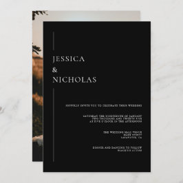 Modern Elegant Script Foto bruiloft Classic Kaart