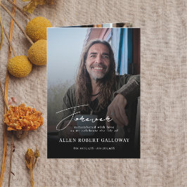 Modern Elegant Script Foto Gevouwen Uitvaartprogra Programma