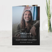 Modern Elegant Script Foto Gevouwen Uitvaartprogra Programma (Voorkant)