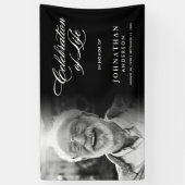 Modern Elegant Script & Foto Viering van het Leven Spandoek (Verticaal)