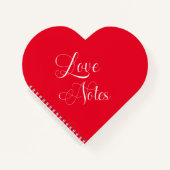 Modern Elegant Script Gepersonaliseerde Red Love N Notitieboek (Voorkant)