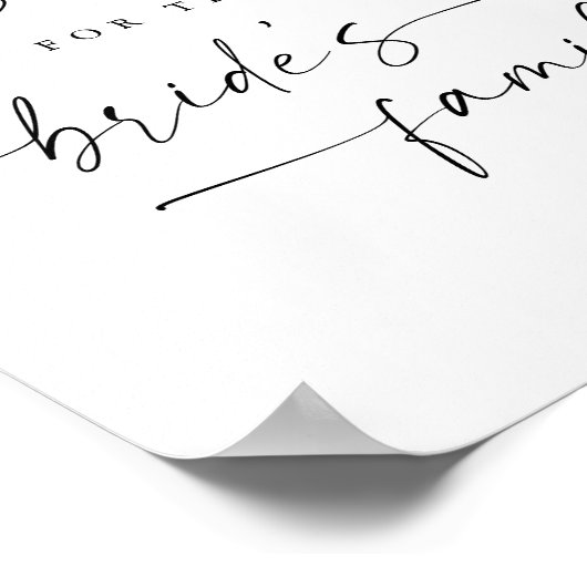 Modern elegant script gereserveerd voor bruiloft t poster (Hoek)