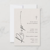 Modern Elegant Script Geslacht Neutraal Boho Doop RSVP Kaartje (Voorkant)