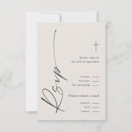 Modern Elegant Script Geslacht Neutraal Boho Doop RSVP Kaartje