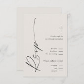 Modern Elegant Script Geslacht Neutraal Boho Doop RSVP Kaartje (Voorkant / Achterkant)