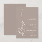 Modern Elegant Script Geslacht Neutraal Boho Doop RSVP Kaartje (Voorkant / Achterkant)