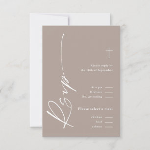 Modern Elegant Script Geslacht Neutraal Boho Doop RSVP Kaartje