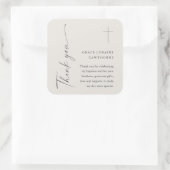 Modern Elegant Script Geslacht Neutraal Doop Vierkante Sticker (Tas)