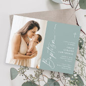 Modern Elegant Script Geslacht Neutraal Fotodoop Kaart