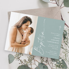 Modern Elegant Script Geslacht Neutraal Fotodoop Kaart