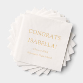 Modern Elegant Script Gold Congrats Afstuderen Folie Servetten