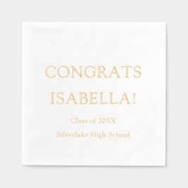 Modern Elegant Script Gold Congrats Afstuderen Folie Servetten