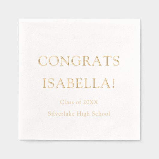 Modern Elegant Script Gold Congrats Afstuderen Folie Servetten (Voorkant)