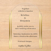 Modern Elegant Script  gold wedding  Acryl Uitnodigingen (Voorkant)