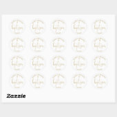Modern Elegant Script Gouden Dopen Ronde Sticker (Vel)