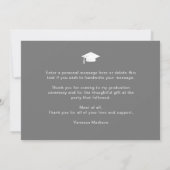 Modern Elegant Script Gradiënt 3 Foto Afstudeerder Bedankkaart (Achterkant)