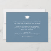 Modern Elegant Script Gradient Blue 3 Photo Afstud Bedankkaart (Achterkant)