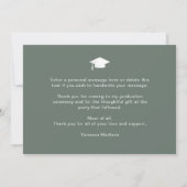 Modern Elegant Script Gradient Green 3 Photo Afstu Bedankkaart (Achterkant)