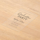 Modern Elegant Script Graduation Party Acryl Uitnodigingen (Laagn)