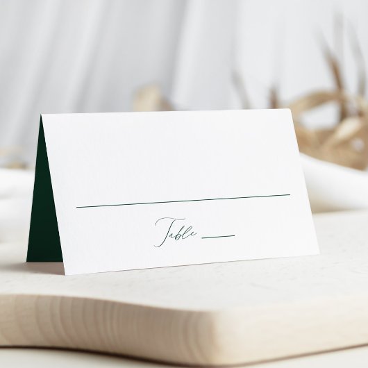 Modern elegant script Green Wedding Plaatskaartje