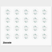 Modern Elegant Script Greenery Wedding Guest Ronde Sticker (Vel)