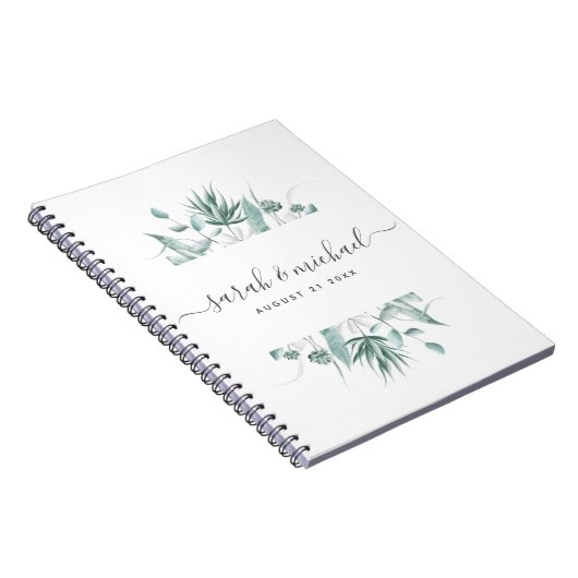 Modern Elegant Script Greenery Wedding Planning Notitieboek (Rechterzijde)