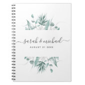 Modern Elegant Script Greenery Wedding Planning Notitieboek (Voorkant)