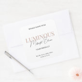 Modern Elegant Script Huidverzorging Verpakking La Vierkante Sticker (Envelop)