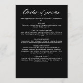 Modern elegant script in liefdevolle herinnering b programmakaart (Achterkant)