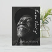 Modern elegant script in liefdevolle herinnering b programmakaart (Staand voorkant)