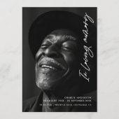 Modern elegant script in liefdevolle herinnering b programmakaart (Voorkant)