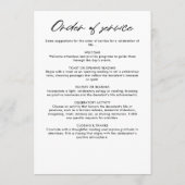 Modern elegant script in liefdevolle herinnering b programmakaart (Achterkant)