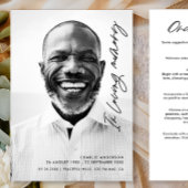 Modern elegant script in liefdevolle herinnering b programmakaart