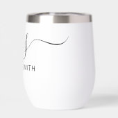 Modern Elegant Script Initiaal Monogram (Achterkant)