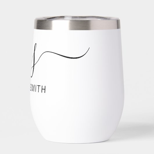 Modern Elegant Script Initiaal Monogram (Achterkant)