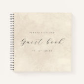 Modern elegant script ivoor gastenboek voor bruilo notitieboek (Voorkant)