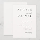 Modern Elegant Script Ivory Minimalist Wedding Kaart (Voorkant / Achterkant)