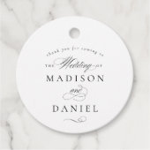 Modern Elegant Script Klassieke bruiloft Bedankjes Labels (Voorkant)