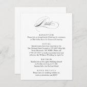 Modern Elegant Script Klassieke bruiloft Details Informatiekaartje (Voorkant / Achterkant)