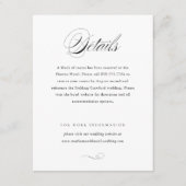 Modern Elegant Script Klassieke bruiloft Details Informatiekaartje (Voorkant)