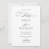 Modern Elegant Script Klassieke bruiloft Kaart (Voorkant)