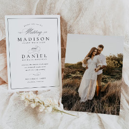 Modern Elegant Script Klassieke bruiloft Kaart