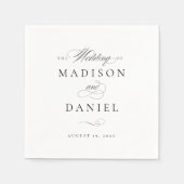 Modern Elegant Script Klassieke bruiloft Servet (Voorkant)
