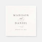 Modern Elegant Script Klassieke bruiloft Servet (Voorkant)