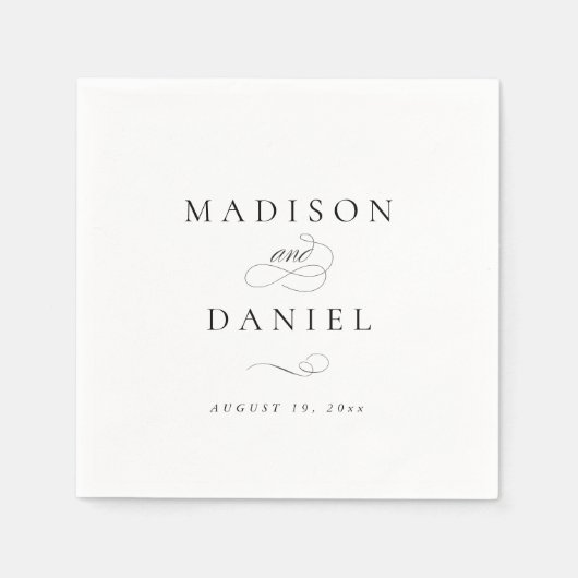 Modern Elegant Script Klassieke bruiloft Servet (Voorkant)